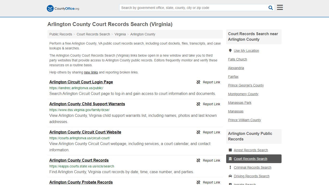 Arlington County Court Records Search (Virginia) - County Office